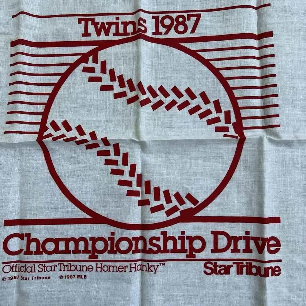 Vintage 1987 Minnesota Twins Homer Hanky Star Tribune Baseball Bandana